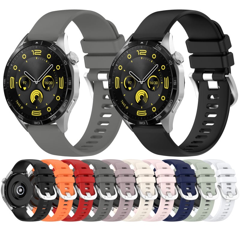 إيروريكس سوار ساعة هواوي واتش 3 22 مم من السيليكون اللامع باللون الفضي السائل (أبيض) - Image 5