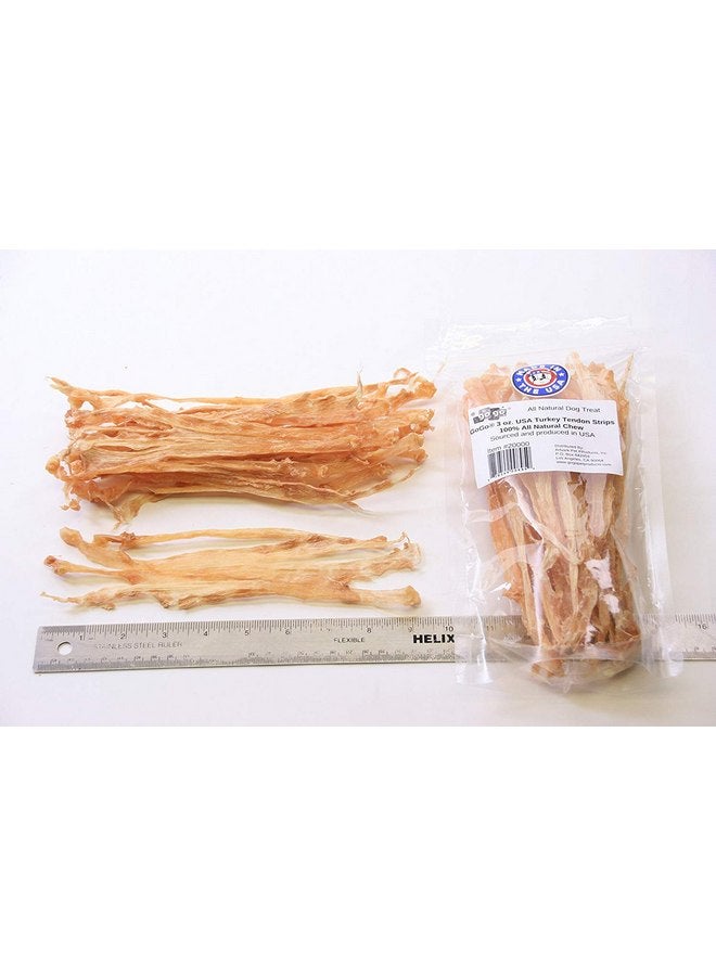 GOGO GOGO 3oz Turkey Tendon Strips Dog Chew Treats Sources and Made in The USA (2 Pack) - Image 2