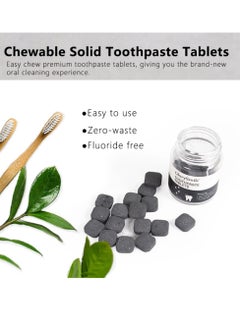 GlorySmile Charcoal Toothpaste Tablets Color Corrector Purple Teeth Whitening Anti Plaque Chewable Toothpaste Tablets Teeth Stain Removal Eco Friendly Mouthwash Tablets Travel Toothpaste Bites 30 Pcs  - Image 4