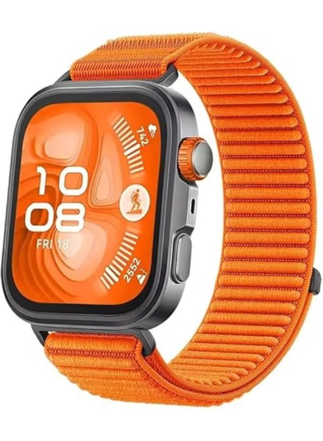Ecosystem Official Sports Nylon Braided Strap for Huawei Fit 4 Pro/Fit 4/3 Comfortable Bracelet Quick Release Adjustable For Huawei Watch Fit 3/4/4 Pro Strap (Orange)