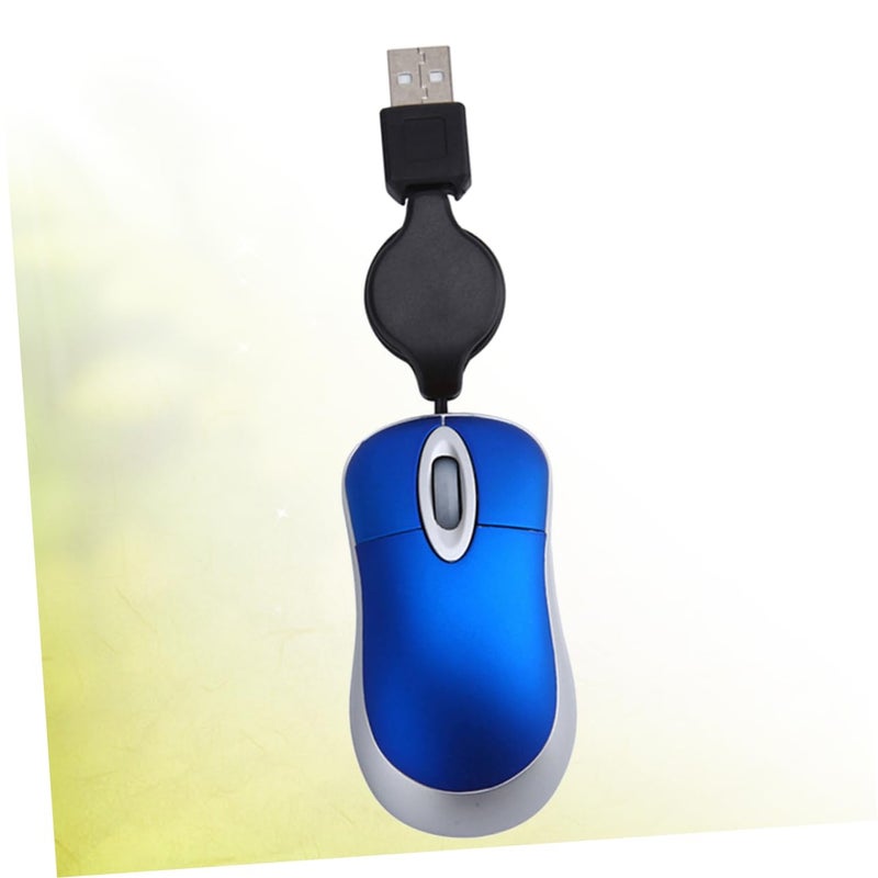 ماوس سلكي صغير USB بتصميم تلسكوبي محمول، دقة بصرية زرقاء لأجهزة الكمبيوتر المحمولة بنظام Windows - Image 3