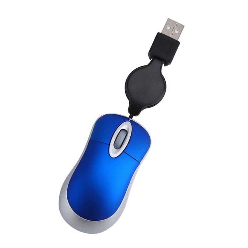 ماوس سلكي صغير USB بتصميم تلسكوبي محمول، دقة بصرية زرقاء لأجهزة الكمبيوتر المحمولة بنظام Windows - Image 2