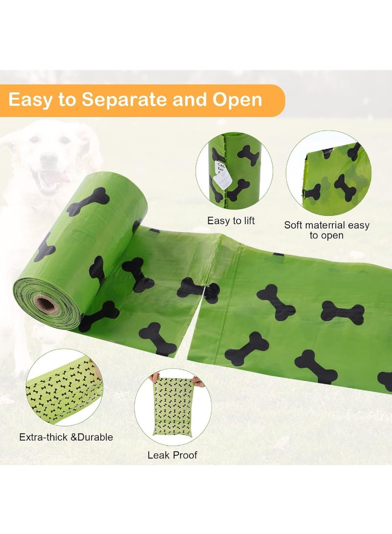 Rock Pow 20Rolls-300pcs Dog/Pet Litter Disposal Bags Supplies 1pcs Green Adjustable Dispenser Extra Thick and Strong 100% Leak Proof Biodegradable Waste Bag - Image 3