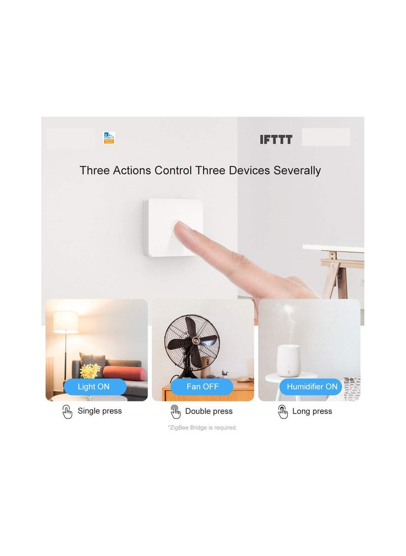 SYOSI - Zigbee Wireless Switch, Supports To Create Smart Scenes, Trigger the Connected Devices on Ewelink APP with Three Control Options, ZigBee Bridge Required(Battery Is Not Included) - Image 1