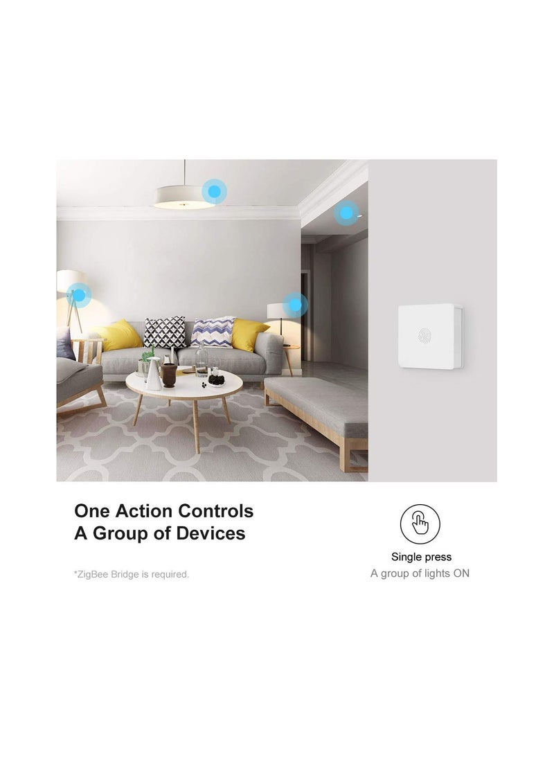 SYOSI - Zigbee Wireless Switch, Supports To Create Smart Scenes, Trigger the Connected Devices on Ewelink APP with Three Control Options, ZigBee Bridge Required(Battery Is Not Included) - Image 1