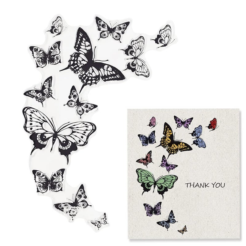 Butterfly Clear Stamps Crafts Butterflies Background for Card Making DIY Scrapbooking Photo Album Decorative DIY Paper Cards Making Gift
