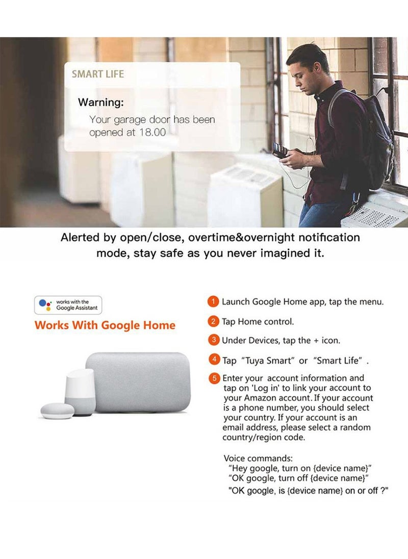 YOUGE - Smart WiFi Switch Garage Door Opener Controller Work,WIFI,with Alexa Echo Google Home Smart Life/Tuya APP Control No Hub Required - Image 1