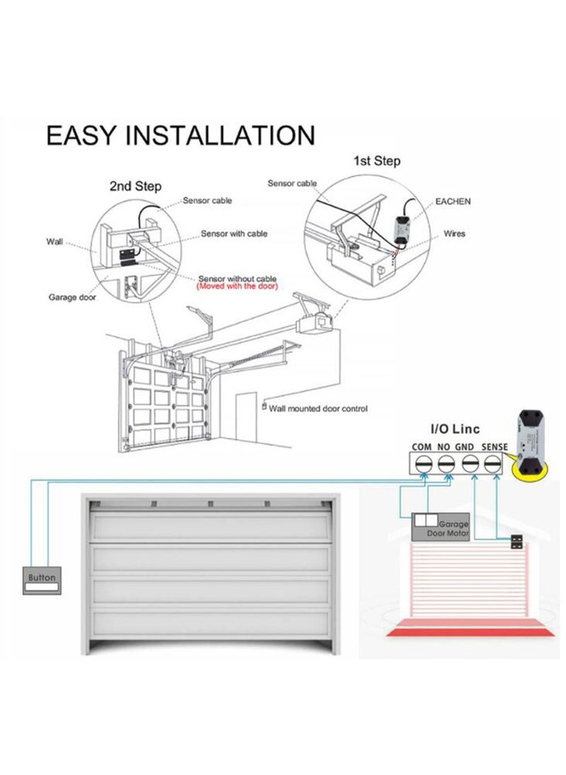 YOUGE - Smart WiFi Switch Garage Door Opener Controller Work,WIFI,with Alexa Echo Google Home Smart Life/Tuya APP Control No Hub Required - Image 1