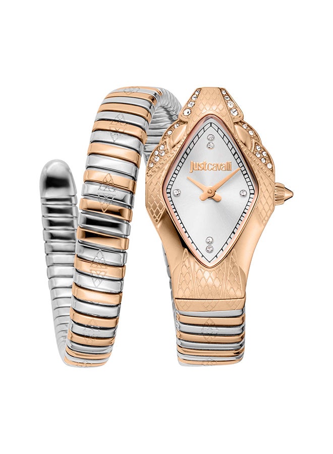 Just Cavalli جست كافالي ليدي سنيك فيروسي JC1L306M0075 - ساعة كوارتز أنثوية من الفولاذ المقاوم للصدأ ذات عقربين - Image 1