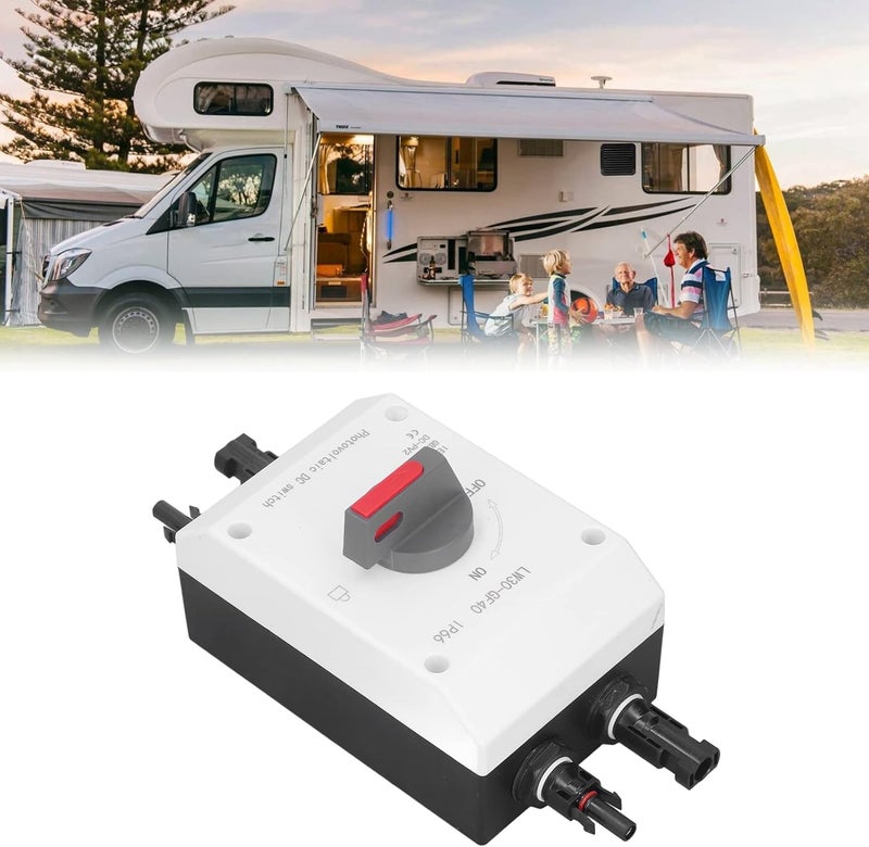 cheekyglo Solar PV DC Isolator Disconnect Switch, 1200V DC 32A 4P IP66 Waterproof Solar System Solar Combiner Box, Solar Disconnect Switch for RV, Boats, and Off/On Grid Solar System(Basic) - Image 3