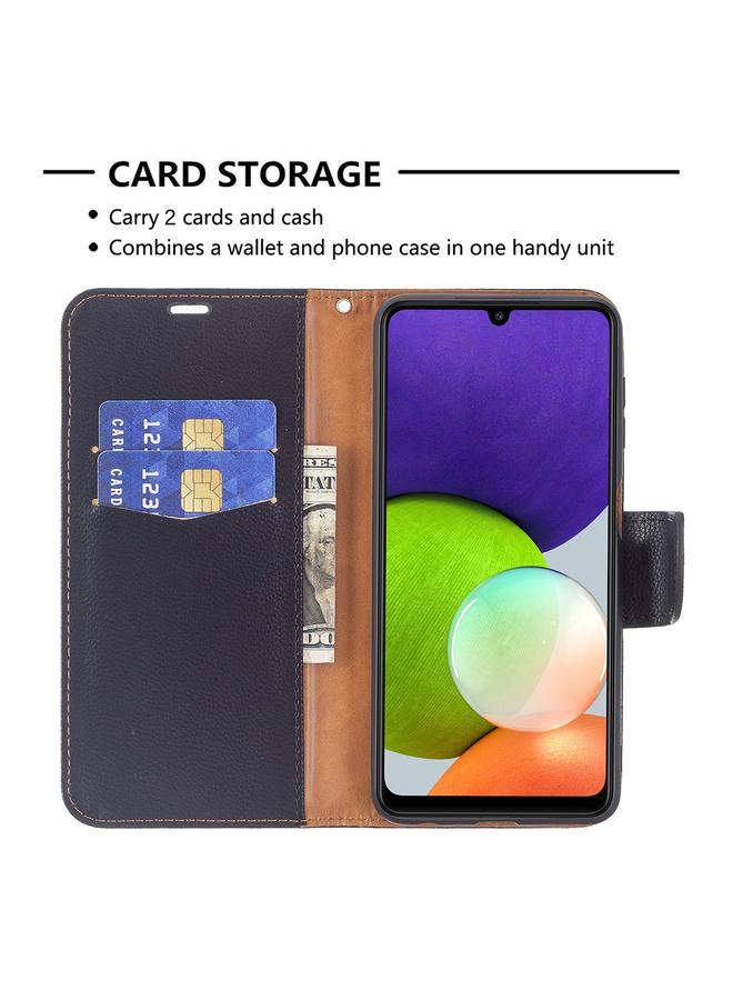 S-TOP Case For Samsung Galaxy A22 4G Litchi Texture Pure Color Horizontal Flip Leather Phone Case with Holder & Card Slots & Wallet & Lanyard - Image 4