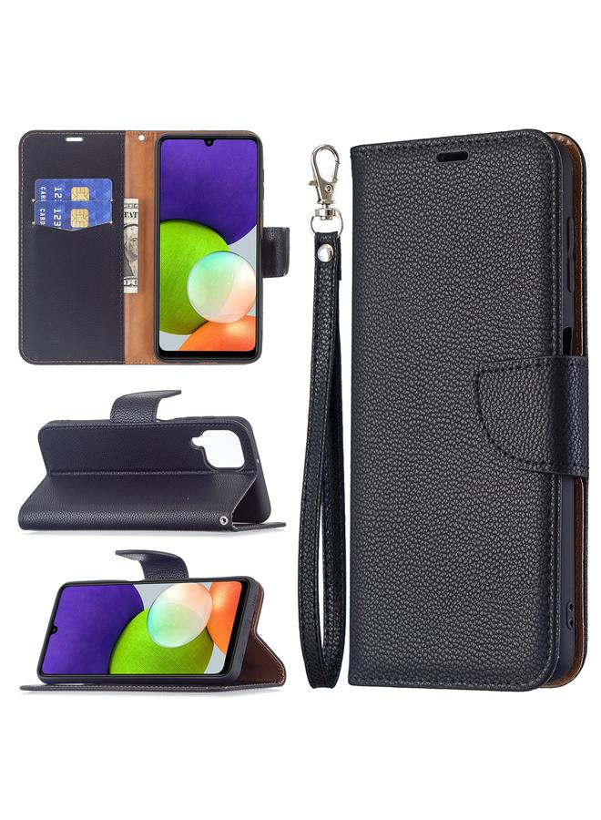 S-TOP Case For Samsung Galaxy A22 4G Litchi Texture Pure Color Horizontal Flip Leather Phone Case with Holder & Card Slots & Wallet & Lanyard - Image 1