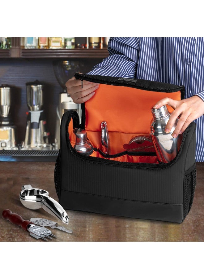 CURMIO CURMIO Bartender Kit Bag, Portable Travel Carrying Bag with Rubber Handle for Bar Tools Set, for Home Indoor Outdoor Patio Party, Black (Bag ONLY, Patent Pending) - Image 5
