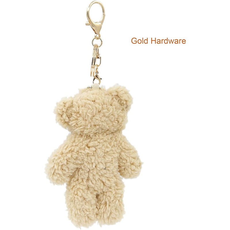 Miokkley Cute Teddy Bear Keychain for Backpack, 5 Inch Bear Plush Keychain with Purple Heart Bag Charms for Women Girls - Image 4