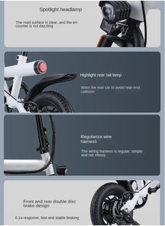 Gasin Adult E-Bike Scooter, 50KM Range, 400W Motor, 14-inch Shock-Absorbing Tires, Foldable, Specialized for Commuting, Beach, Sandy Ground & Mountain Riding  - Image 3
