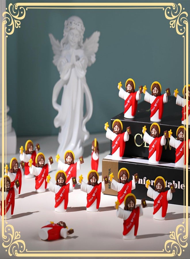 GGSTDDUP 30 Pcs Little Jesus Figures Jesus Love You Mini Jesus Figurines Religious Easter Mini Figurines for Sunday School Baptism Gifts Party Favors(Red) - Image 4