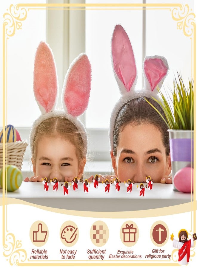 GGSTDDUP 30 Pcs Little Jesus Figures Jesus Love You Mini Jesus Figurines Religious Easter Mini Figurines for Sunday School Baptism Gifts Party Favors(Red) - Image 3