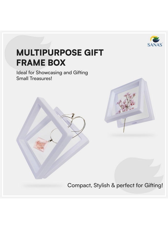 Sanas إطار صور مربع أبيض أكريليك من ساناس (10 قطع) هدية عيد ميلاد عنصر صندوق ظل عرض إطار صور وحامل طاولة لتزيين المنزل (10 قطع) (أبيض) - Image 4