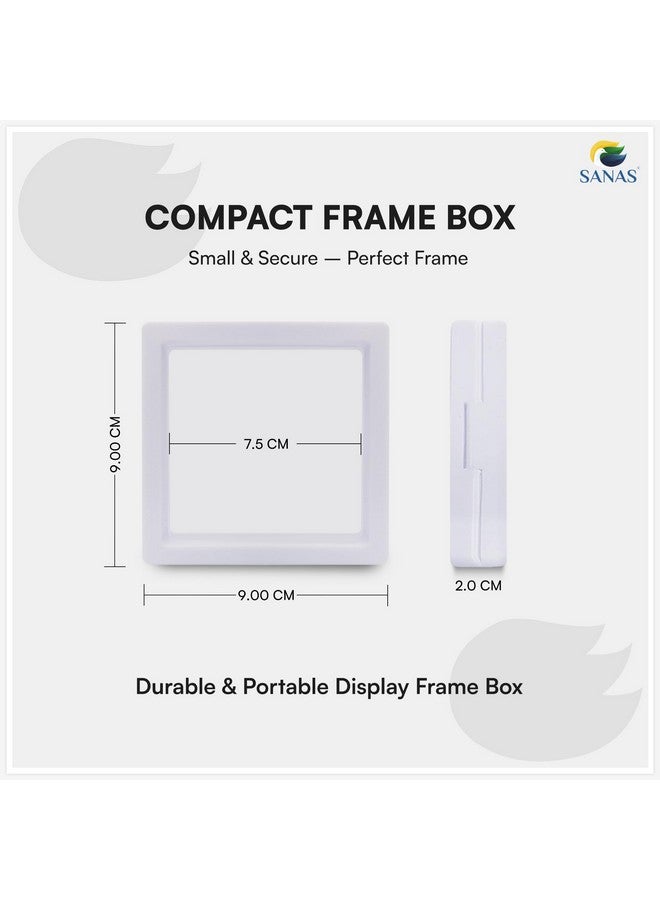 Sanas إطار صور مربع أبيض أكريليك من ساناس (10 قطع) هدية عيد ميلاد عنصر صندوق ظل عرض إطار صور وحامل طاولة لتزيين المنزل (10 قطع) (أبيض) - Image 2