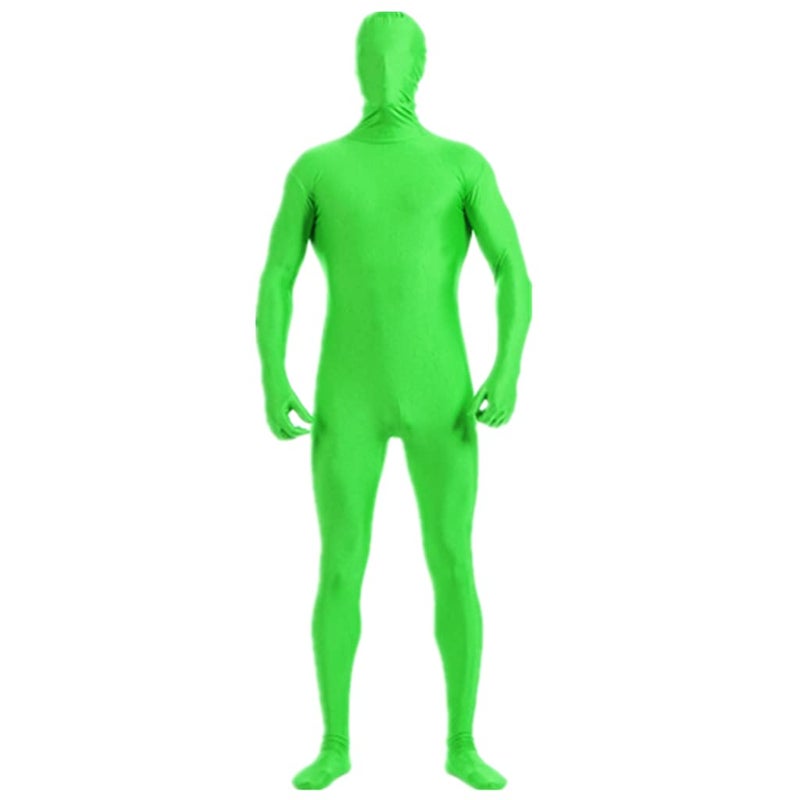DreamHigh DH Mens Polyester Spandex Full Body Halloween Costume Zentai Suit Lime Green L