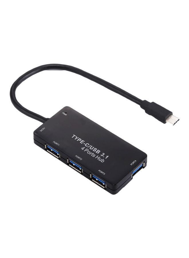 NIBEMINENT 4-Port Type-C USB Hub 28centimeter Black  - Image 1