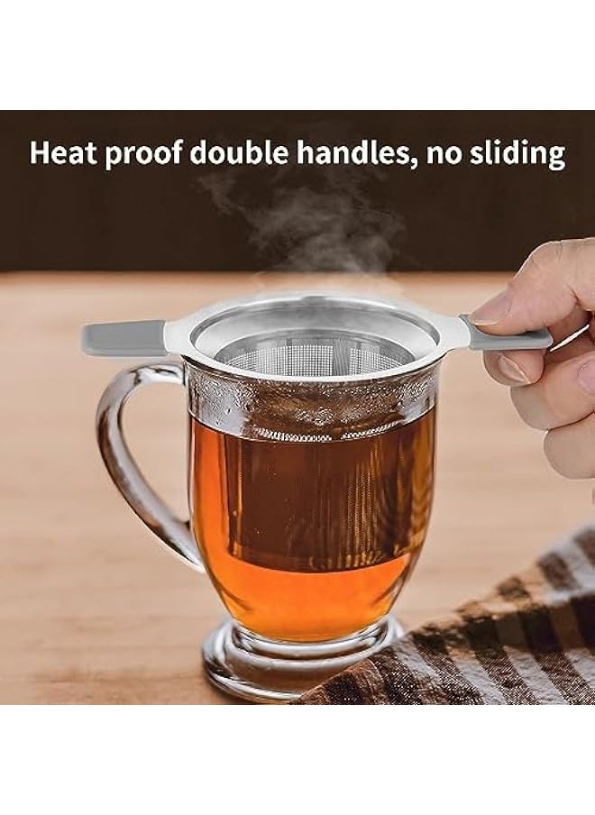 Topleo - Tea Infuser Strainers for Loose Tea, Stainless Steel Loose Leaf Tea Strainer Stepper with Heat Proof Double Handles, Extra Fine Mesh Tea Ball Infusers, Tea Diffuser Holder Filter for Mugs - Image 1