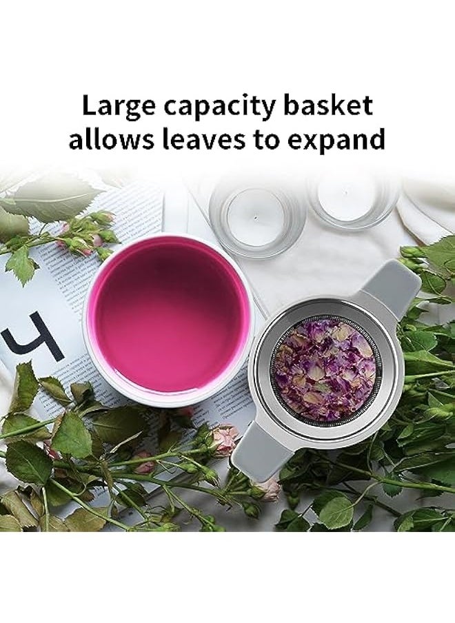 Topleo - Tea Infuser Strainers for Loose Tea, Stainless Steel Loose Leaf Tea Strainer Stepper with Heat Proof Double Handles, Extra Fine Mesh Tea Ball Infusers, Tea Diffuser Holder Filter for Mugs - Image 1