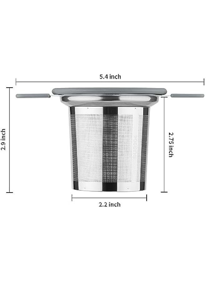 Topleo - Tea Infuser Strainers for Loose Tea, Stainless Steel Loose Leaf Tea Strainer Stepper with Heat Proof Double Handles, Extra Fine Mesh Tea Ball Infusers, Tea Diffuser Holder Filter for Mugs - Image 1