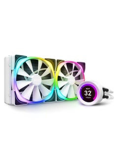 NZXT Kraken Z63 RGB 280mm - RL-KRZ63-RW - AIO RGB CPU Liquid Cooler - Customizable LCD Display - Improved Pump - Powered by CAM V4 - RGB Connector - Aer RGB 2 140mm Radiator Fans (2 Included) - White