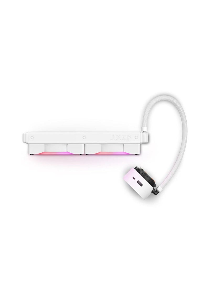 NZXT - NZXT Kraken Z63 RGB 280mm - RL-KRZ63-RW - AIO RGB CPU Liquid Cooler - Customizable LCD Display - Improved Pump - Powered by CAM V4 - RGB Connector - Aer RGB 2 140mm Radiator Fans (2 Included) - White - Image 1