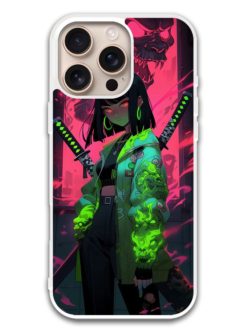 Theodor Protective Case Cover For APPLE IPHONE 16 Pro Max Japanese Girl (White Bumper) - Image 1