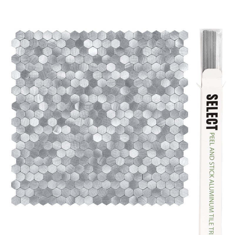 SELECT LIGHTING Select Metal Hexagon Peel and Stick Tiles w/10 Edges - Image 3