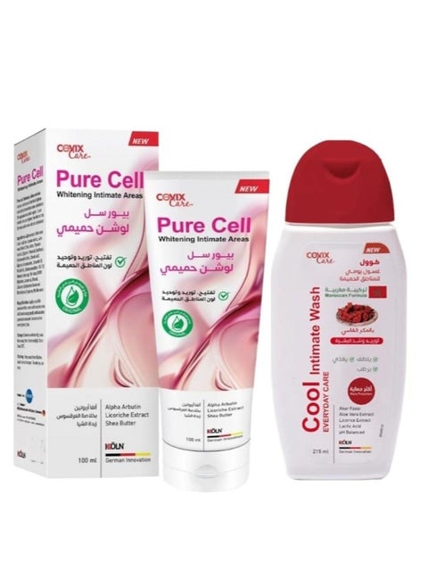 Cofix pure cell intimate areas whitening lotion 100 ml and Cool intimate wash everyday care 215 ml