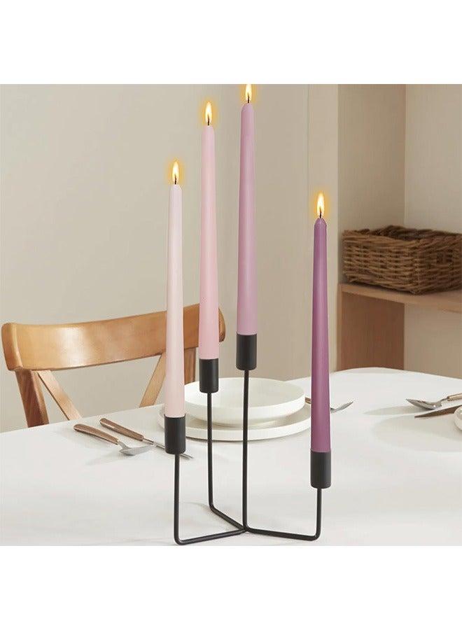 HaHaHai 4 PCS Romantic Rose Scent Scented Pink Gradient Color Scented Taper Candles Smokeless Candle Long Candles Wax Colored Taper Candles for Decor Wedding,Festival and Special Occasions,10 INCH - Image 5
