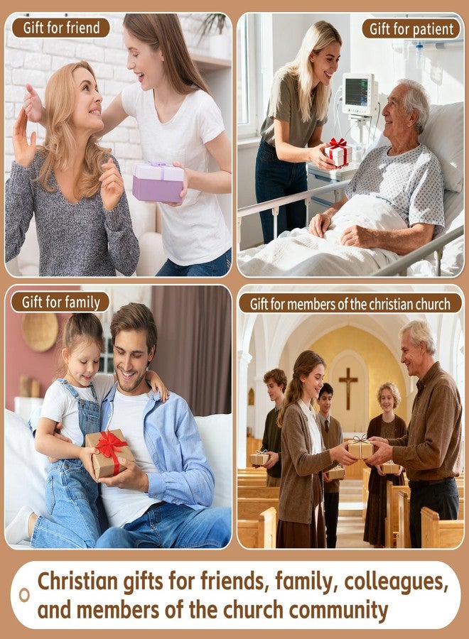 صليب خشبي صغير محمول باليد لتخفيف القلق، هدية دينية مسيحية للبالغين/المراهقين/كبار السن في عيد الميلاد/عيد الفصح، إلخ (4 قطع) - Image 4