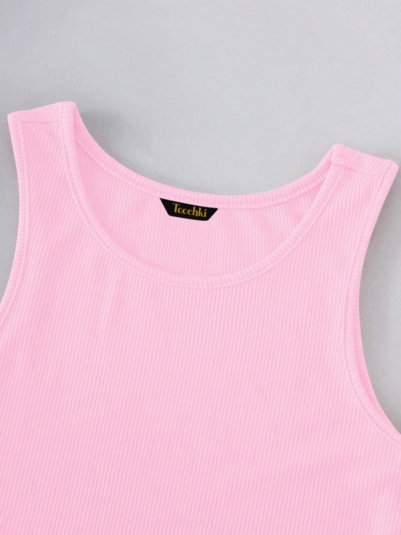 Toochki Tops for Women Crop Top for Women's Tank Activewear Tee Sports Western Casual Cotton Camisole - Image 3