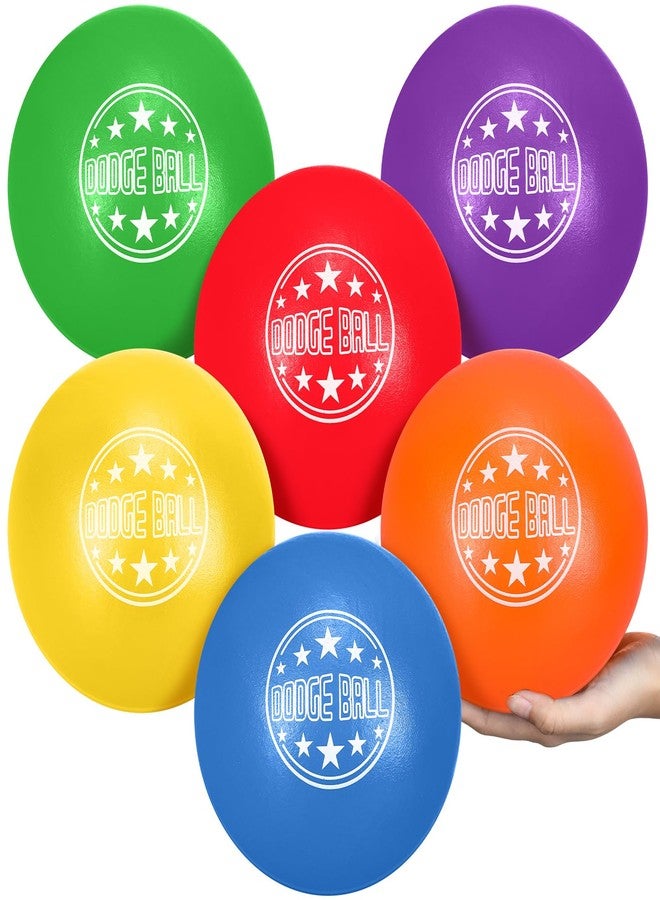Jerify 6 Pcs Foam Dodgeball Set 7 Inch Soft Skin Playground Dodgeballs Bulk, Low Density Foam for Non Sting Dodgeball Sports Equipment for Kids and Adults - Image 1