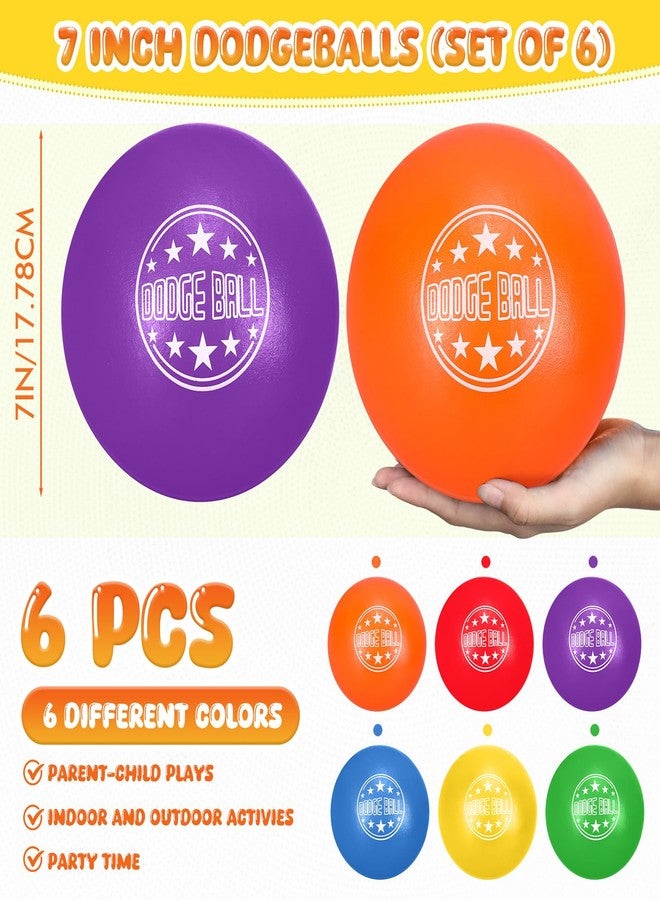 Jerify 6 Pcs Foam Dodgeball Set 7 Inch Soft Skin Playground Dodgeballs Bulk, Low Density Foam for Non Sting Dodgeball Sports Equipment for Kids and Adults - Image 2
