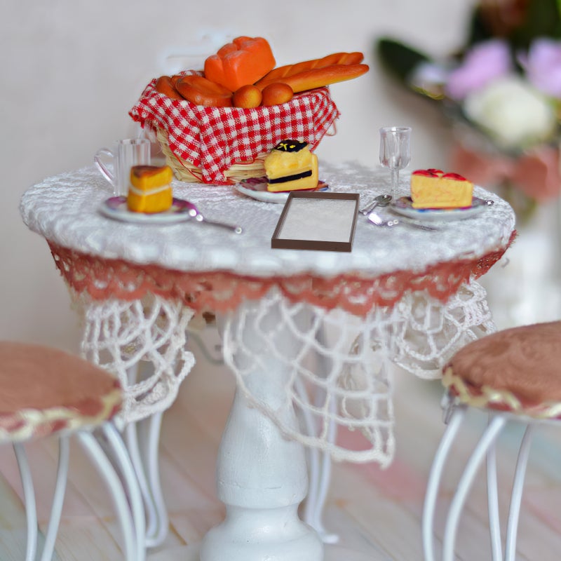 1 Set Miniature Tray Doll House Decorative Plate Model Mini House Tableware - Image 2