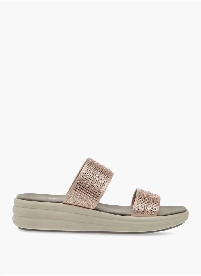 بابريكا Women's Embellished Slip-On Flatform Sandals