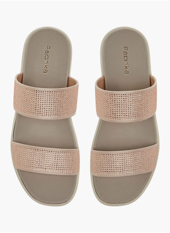 Paprika Women's Embellished Slip-On Flatform Sandals  - Image 1