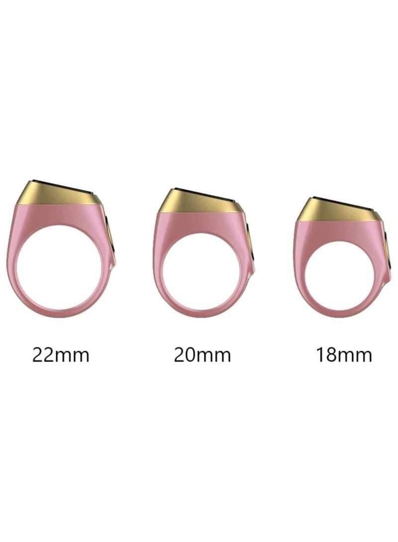 IQibla Zikr lite Smart Tasbih Tally Counter Ring Zikr Digital Tasbih 5 Prayer Time Reminder Bluetooth Pink 18mm - Image 2