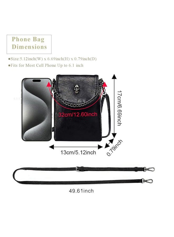 WITERY Women Single Shoulder Crossbody Bags Mini Messenger Bag Cellphone Bags Wallet, [Elegant Design]black, 16*13*4CM - Image 3