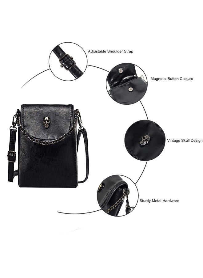 WITERY Women Single Shoulder Crossbody Bags Mini Messenger Bag Cellphone Bags Wallet, [Elegant Design]black, 16*13*4CM - Image 5