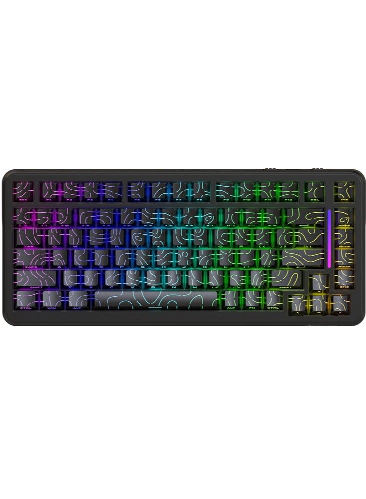 Attack Shark X82 PRO HE Wireless Rapid Trigger RGB Mechanical Gaming Keyboard with Adjustable Actuation,2.4G/Wired/BT,8K Polling Rate,Hall Effect Magnetic Switch,5000mAh Battery for FPS(Black Contour)  - Image 1