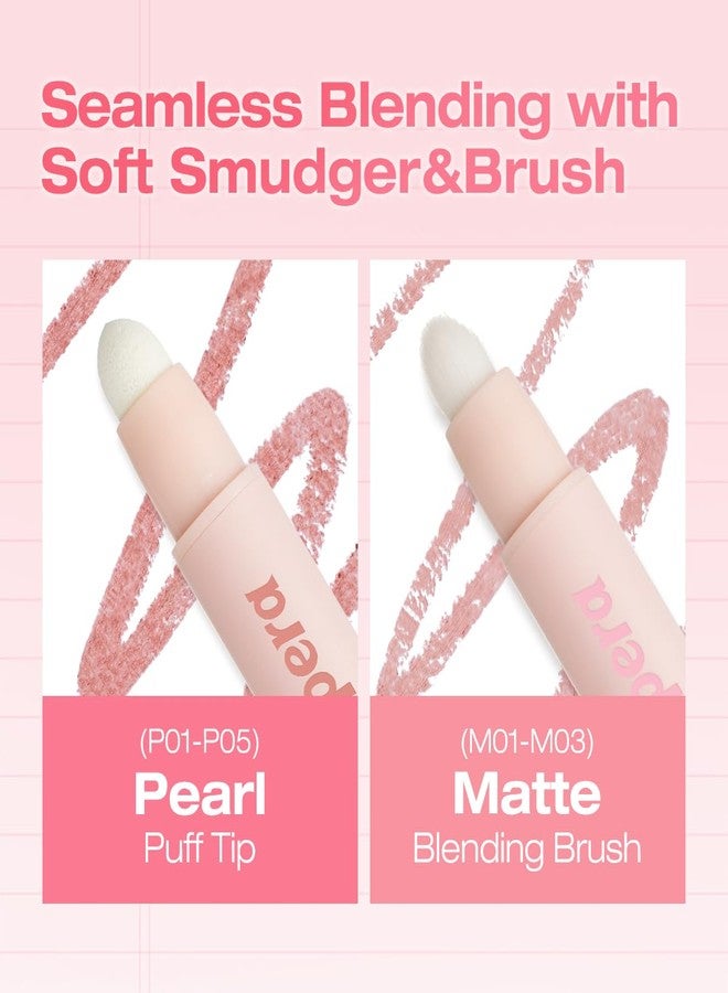 Peripera MOOD IN SHADE EYE STICK, Built-In Applicator (Smuger), Smudge-Proof, Easy Application, Creamy Shimmer Texture Eye Shadow Stick (P04 GLORY BERRY) - Image 3
