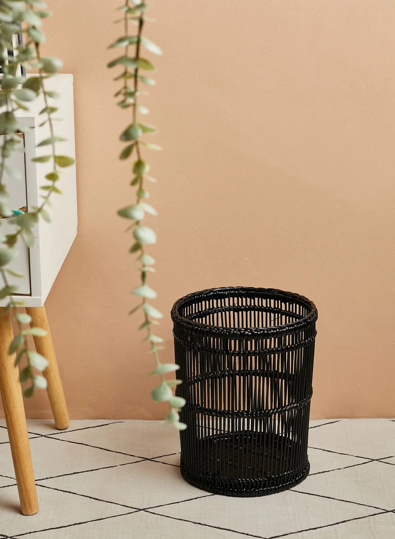 Premier Rattan Black Waste Bin
