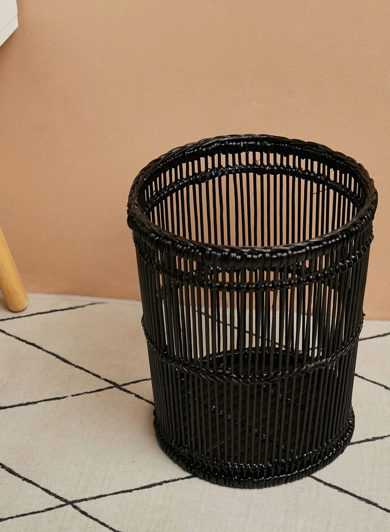 Premier Rattan Black Waste Bin
