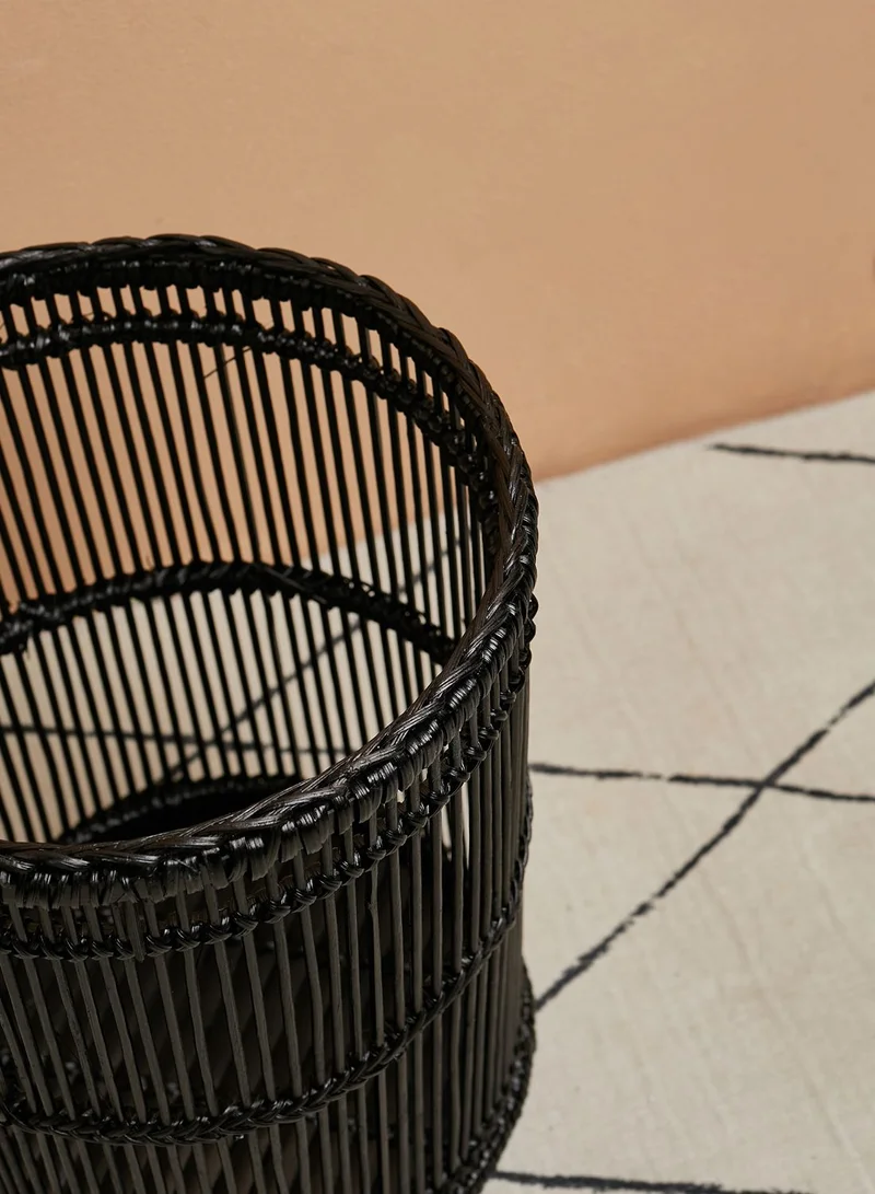 Premier Rattan Black Waste Bin