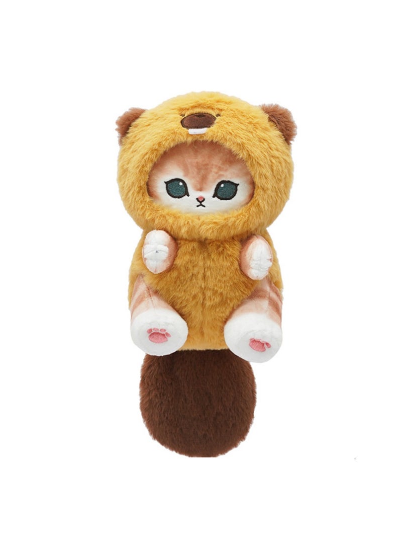 20cm Cat Fusandy Little Beaver Doll Plush Toy, Mofusand Plush Doll Stuffed Animal Doll, Soft Pillow Gift For Boys And Girls - Image 1